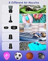 Vista 6 de Air Pump for Inflatables, 3600mAh Rechargeable Air Mattress Pump with Camping Light 4.8kPa Fast Inflate Deflate Portable Mini Air Pump for Sleeping