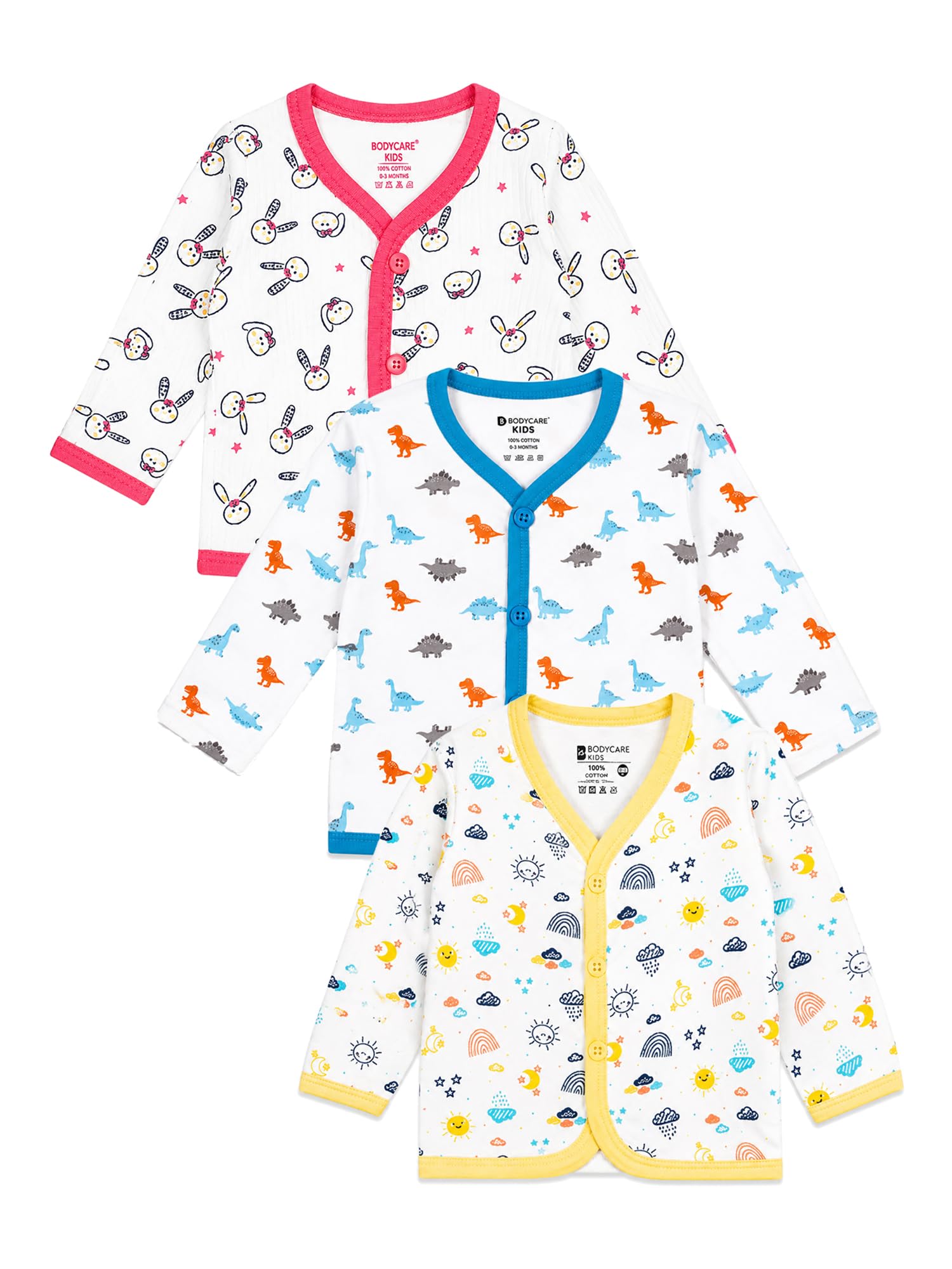 BODYCARE Unisex Baby Thermal Top Pack of 3 Print May Very-picture-30