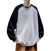 Men's Raglan Sleeve Crew Neck Sweatshirt, Spring Autumn Daily Casual Pullover Top