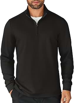 COOFANDY Men's Quarter Zip Up Pullover Lightweight Mock Neck