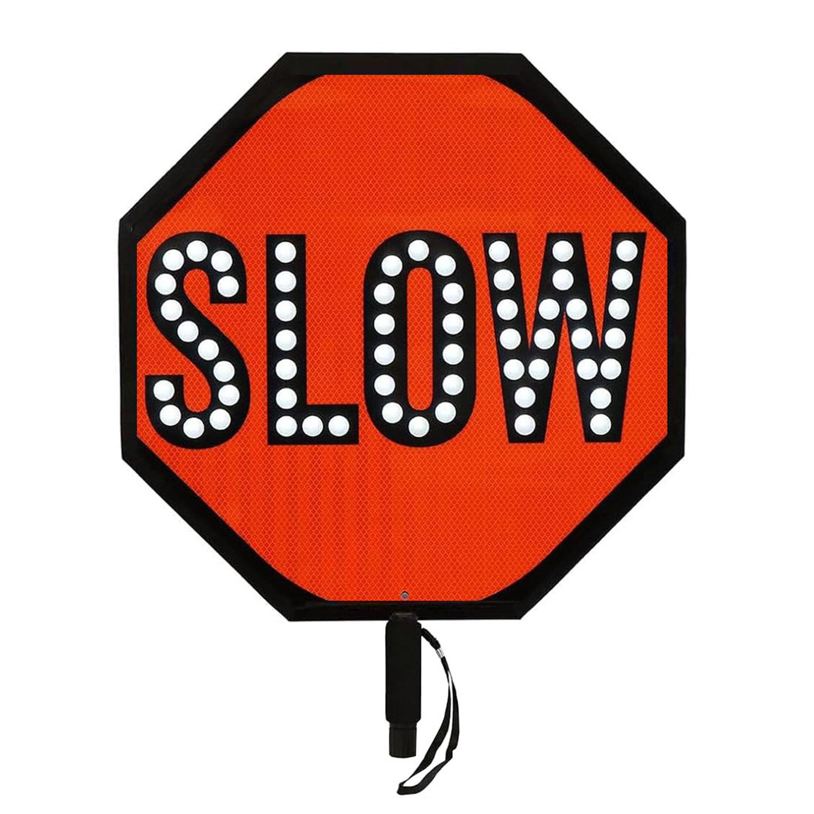 18-calowy znak drogowy LED „Stop, Wolno” z dwustronnym odblaskiem, do bezpieczeństwa na budowie dróg(Stop/Slow)
