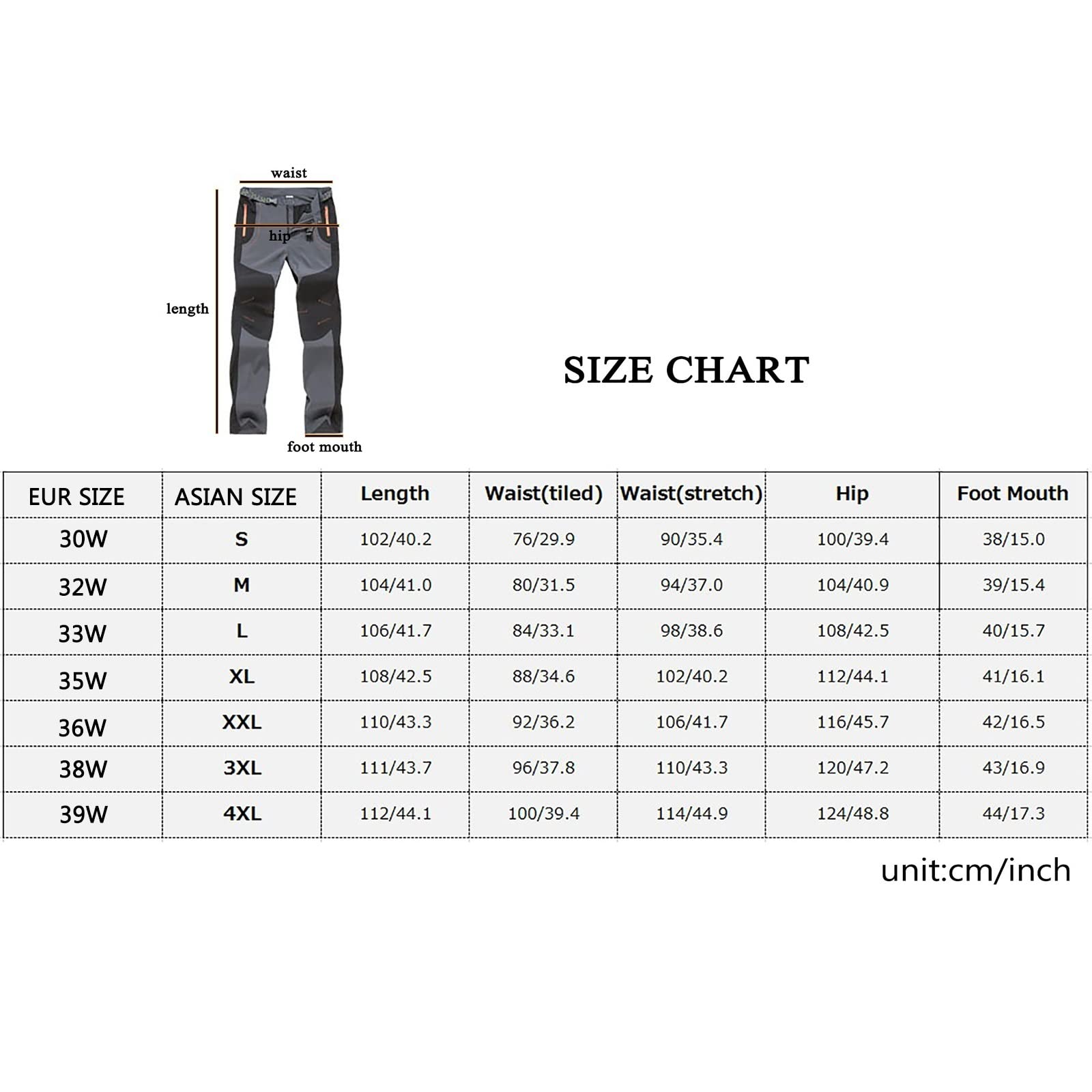 G&F Hombre Pantalones de Montaña Impermeables Pantalones Trekking Escalada Senderismo Softshell con Bolsillos Cremallera