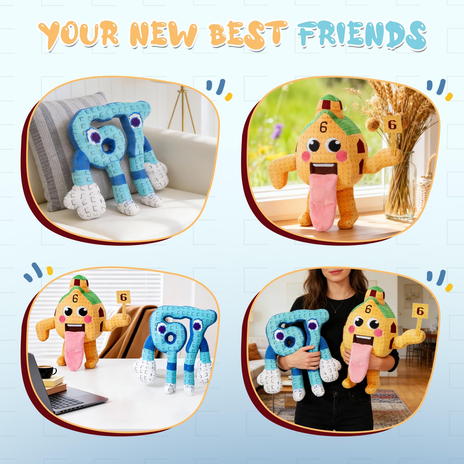 Wsndyjia Steal A Brainrot Plush, Cute Funny Stuffed Animals Gifts for Fans (Yellow+Blue) - Image 4