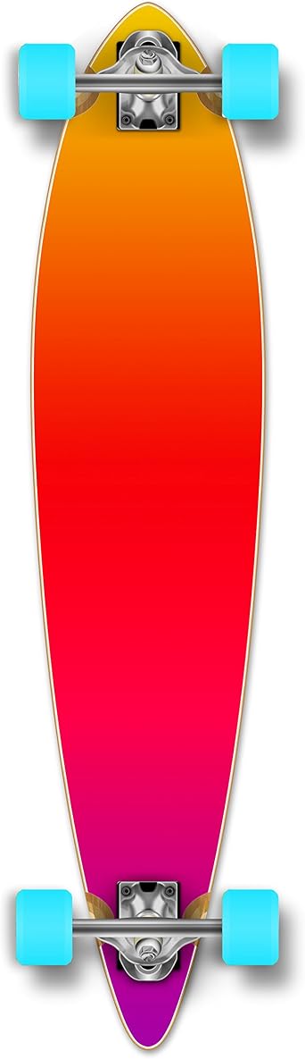 Yocaher Complete Pintail Longboard Skateboards w/Premium Grip Tape, Aluminum Truck, ABEC-9 Bearings, 71mm Skateboard Wheels