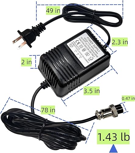 Miniatura 2 de Adaptador de corriente AC 17V 600mA con conector de 3 pines, para Yamaha MG16 MG82X, compatible con mezclador Stanton M304, Alesis Multimix 8 USB,
