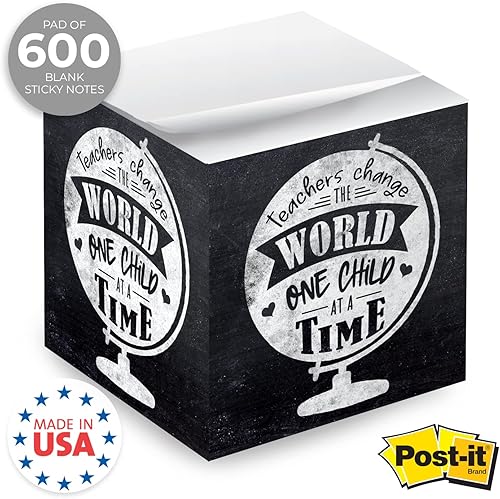 Miniatura 3 de Cubo de notas adhesivas inspirador para profesores, 600 hojas, bloque de notas de 2.75 pulgadas, impreso en 4 lados, mensajes de empoderamiento para