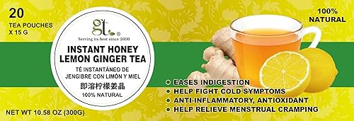 Miniatura 3 de GT Té instantáneo de miel, limón y jengibre, caja de 10.58 onzas (20 bolsas de té)