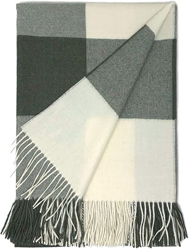 Vista 9 de Manta de alpaca Cheeky Checks 100% lana de alpaca bebé 6.6 pies de largo x 4.25 pies de ancho hipoalergénica, suave y acogedora (fin de viaje)