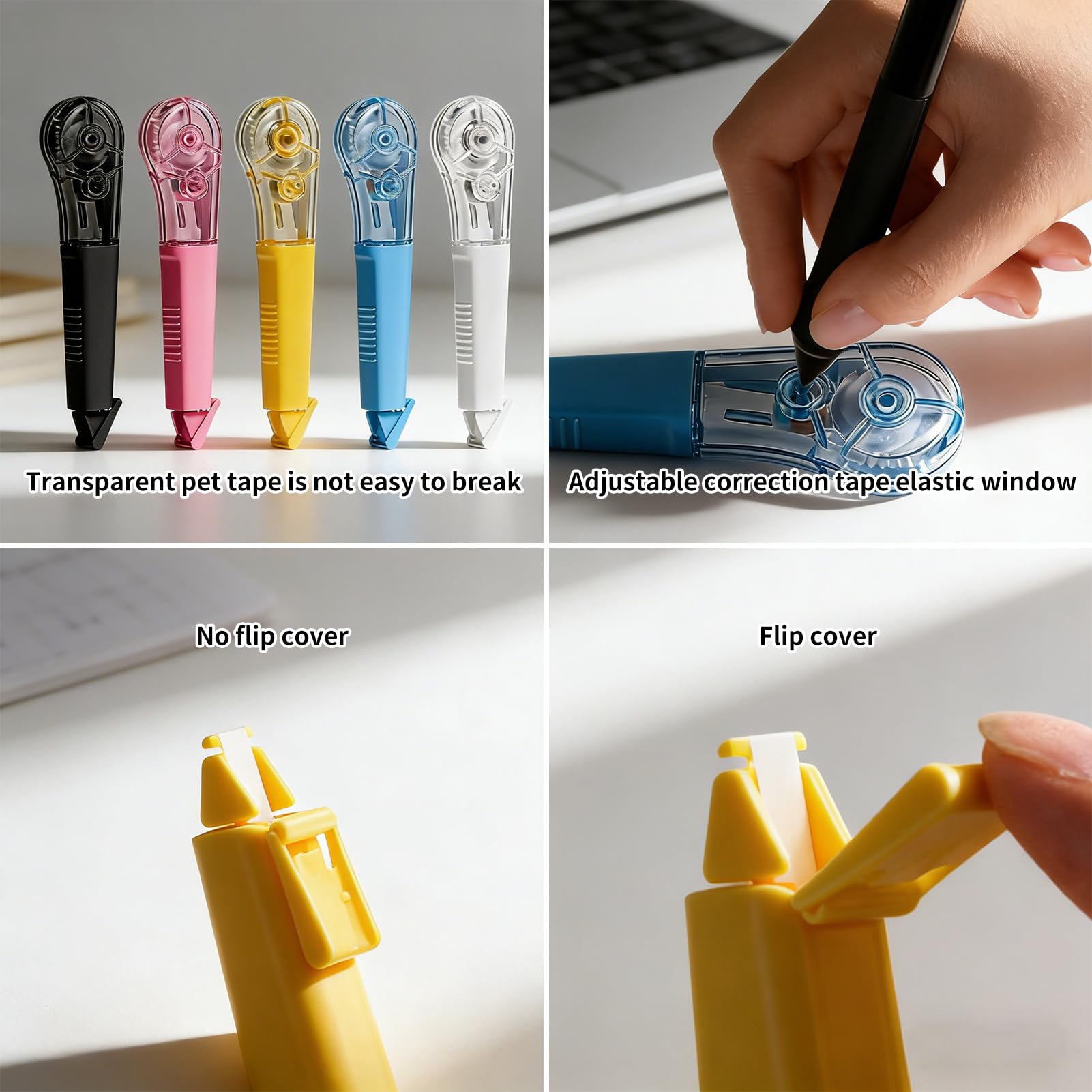 YMPEKA Lot de 5 stylos correcteurs de 6 m, séchage instantané, résistant à l'étirement, pas facile à casser, chaque ruban correcteur confortable application lisse pour les étudiants, l'école, le