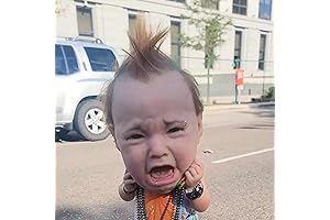 Realistic Crying Baby Halloween Mask - Hilarious Latex Head Mask for Spooky Cosplay