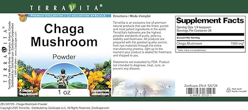 Miniatura 3 de Polvo de hongos Chaga (1 oz, ZIN 520728)