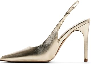Call It Spring Womens Daniellaa Vegan Pointed-Toe Slingback Heeled Pump