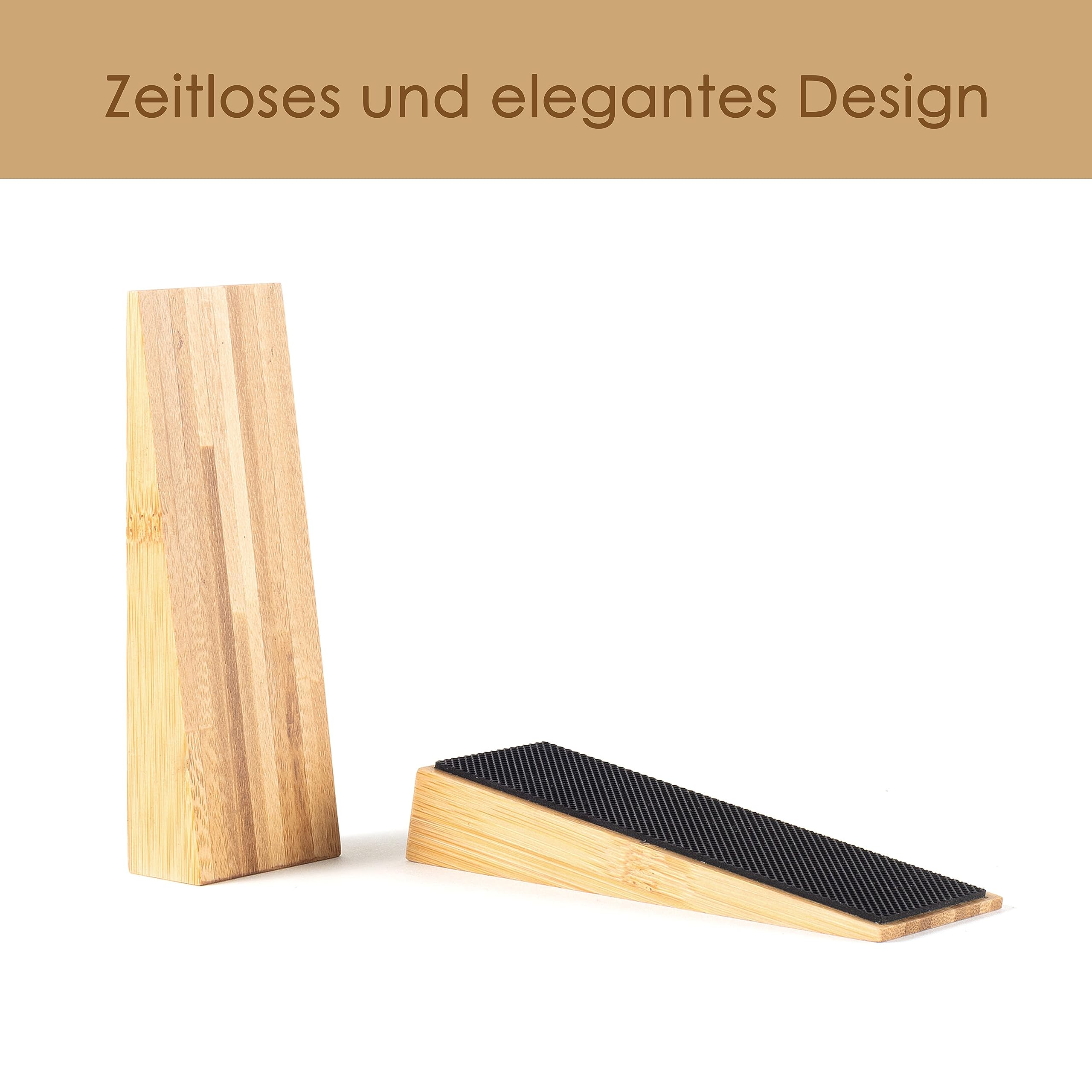 HomeBee Trstopper Boden aus Bambus  FSC zertifiziert  Trkeil Set  rutschfest aus Holz fr alle Bden  Hochwertige Holzkeile gro,  selbstklebend, Gummi (2er Set) : Amazon.de: Baumarkt