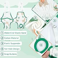 Vista 3 de QBLEEV Pañales para perras, bragas sanitarias lavables con tirantes ajustables, pañales reutilizables para perros machos y hembras en celo, bragas