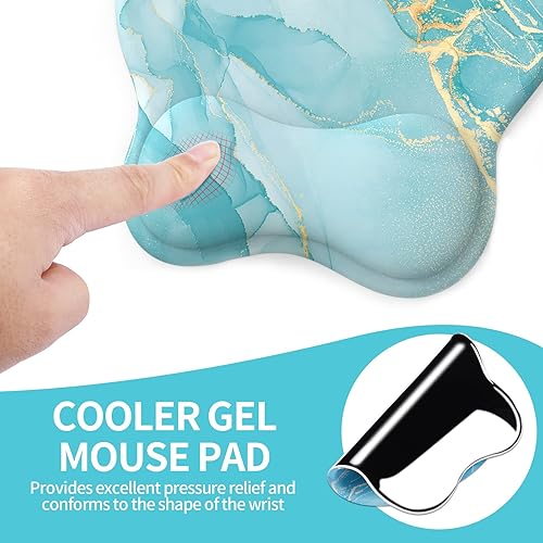 Miniatura 6 de Alfombrilla de mouse con soporte de muñeca, ergonómica de gel con reposamuñecas, cómoda alfombrilla de mouse para computadora portátil, alfombrilla