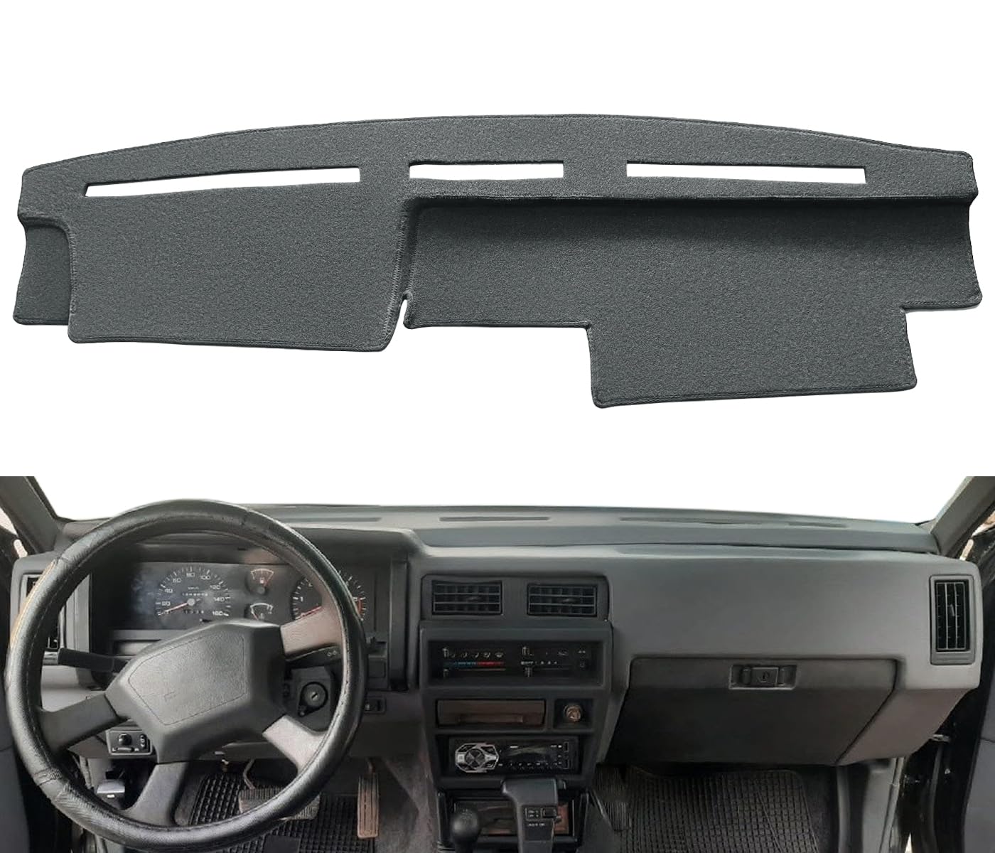 Tapis de protection pour tableau de bord pour camionnette Nissan D21 1986-1993 (gris) F77 | Tapis de protection pour tableau de bord Fcovergurus pour Nissan Pathfinder 1986-1993, gris foncé