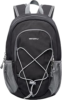 WATERFLY Small Hiking Backpack: 12L Outdoor Daypack For Women Men Teenager | Mini, Lightweight, Breathable padded shoulder straps, Water-resistant, Nylon, Multi-pockets, Suit for hiking travel camping