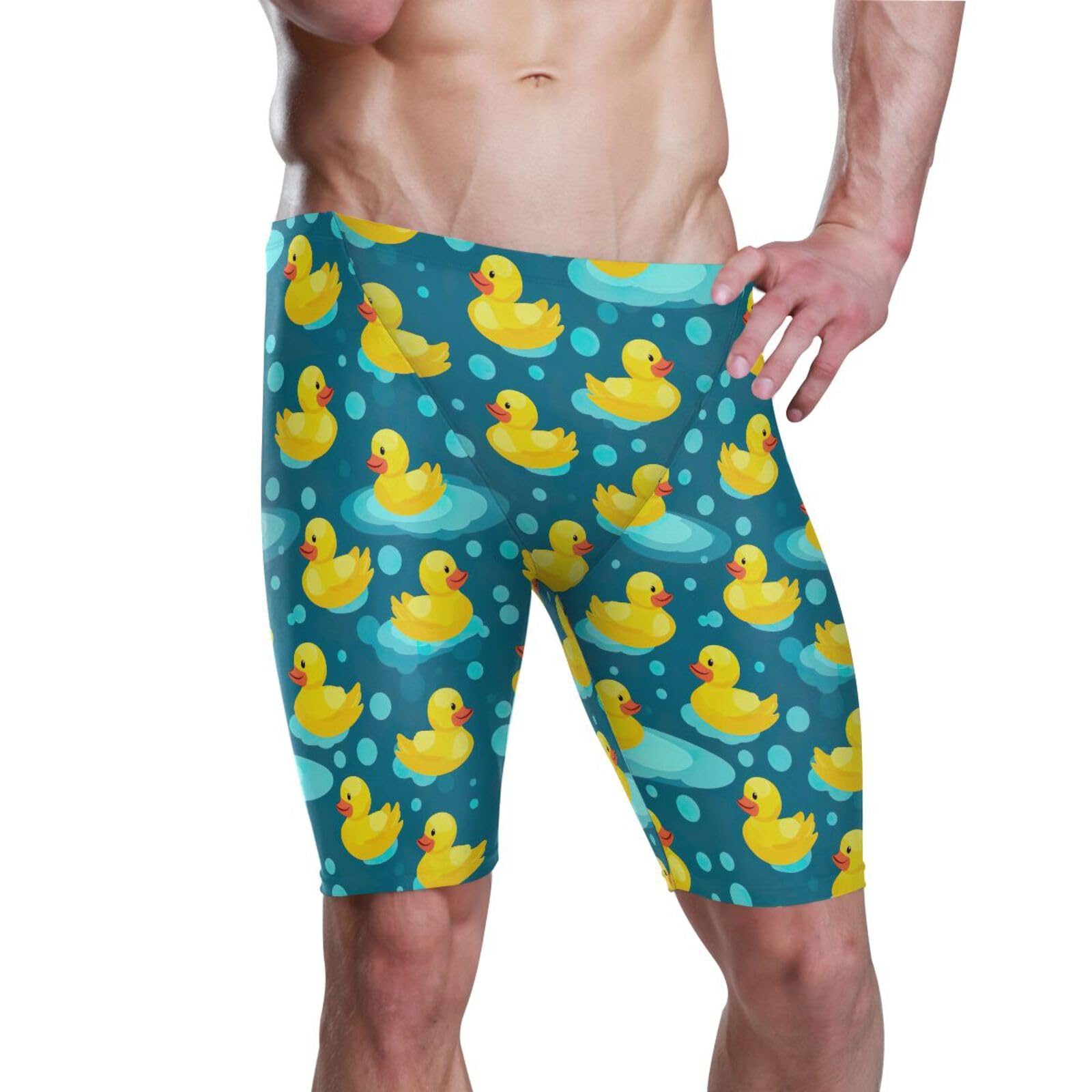 Mens Swimsuit Cute Yellow Duck Swim Jammers for Men L 202b3316