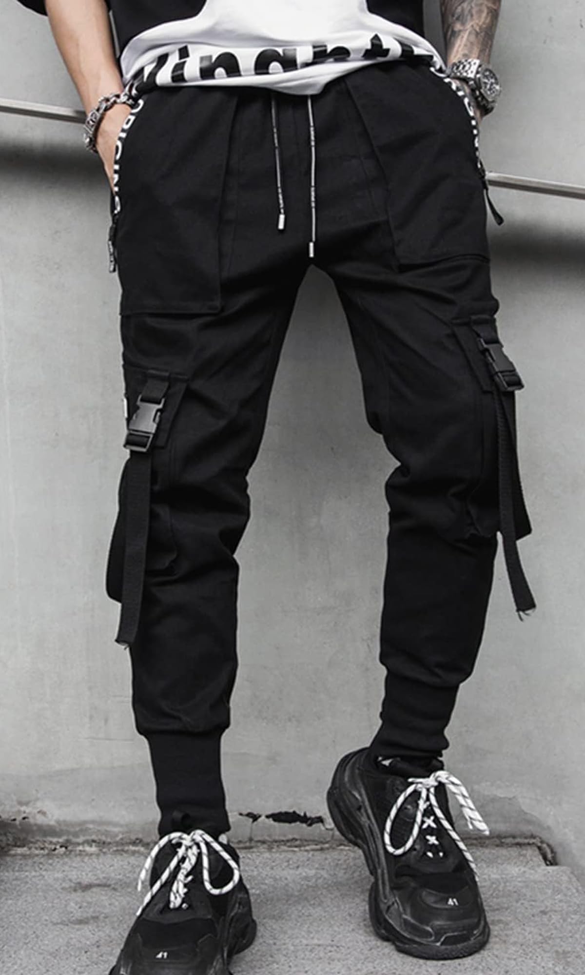 Men's Jogger Pants Punk Cargo Baggy Techwear Streetwear Hip Hop Couple Women Unisex Sports Casual Pants