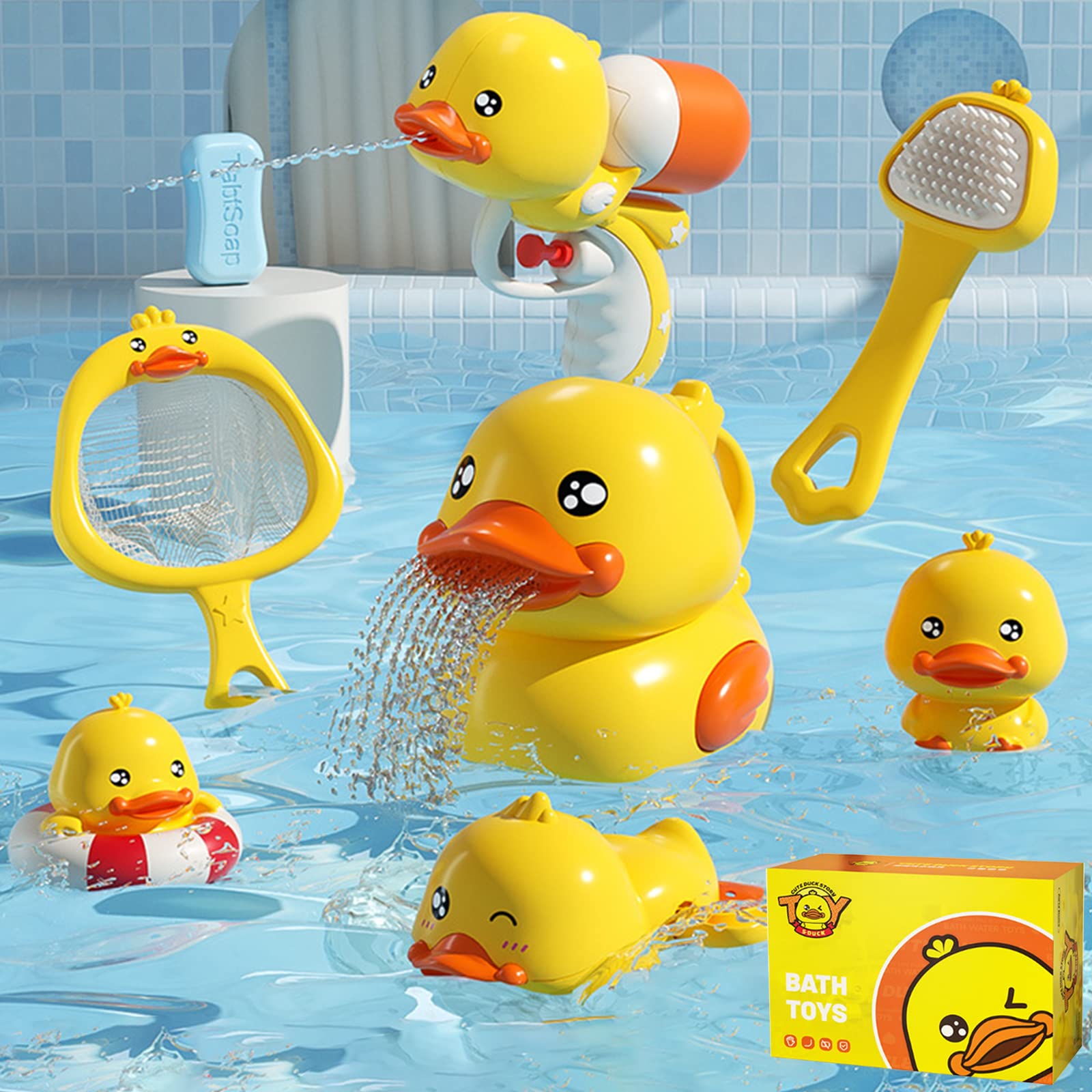 Pack De 100 Patitos De Plástico Con Gancho Y Peso | Juego De Pesca De Patos Para Bañera Y Piscina Infantil | Diversión Asegurada