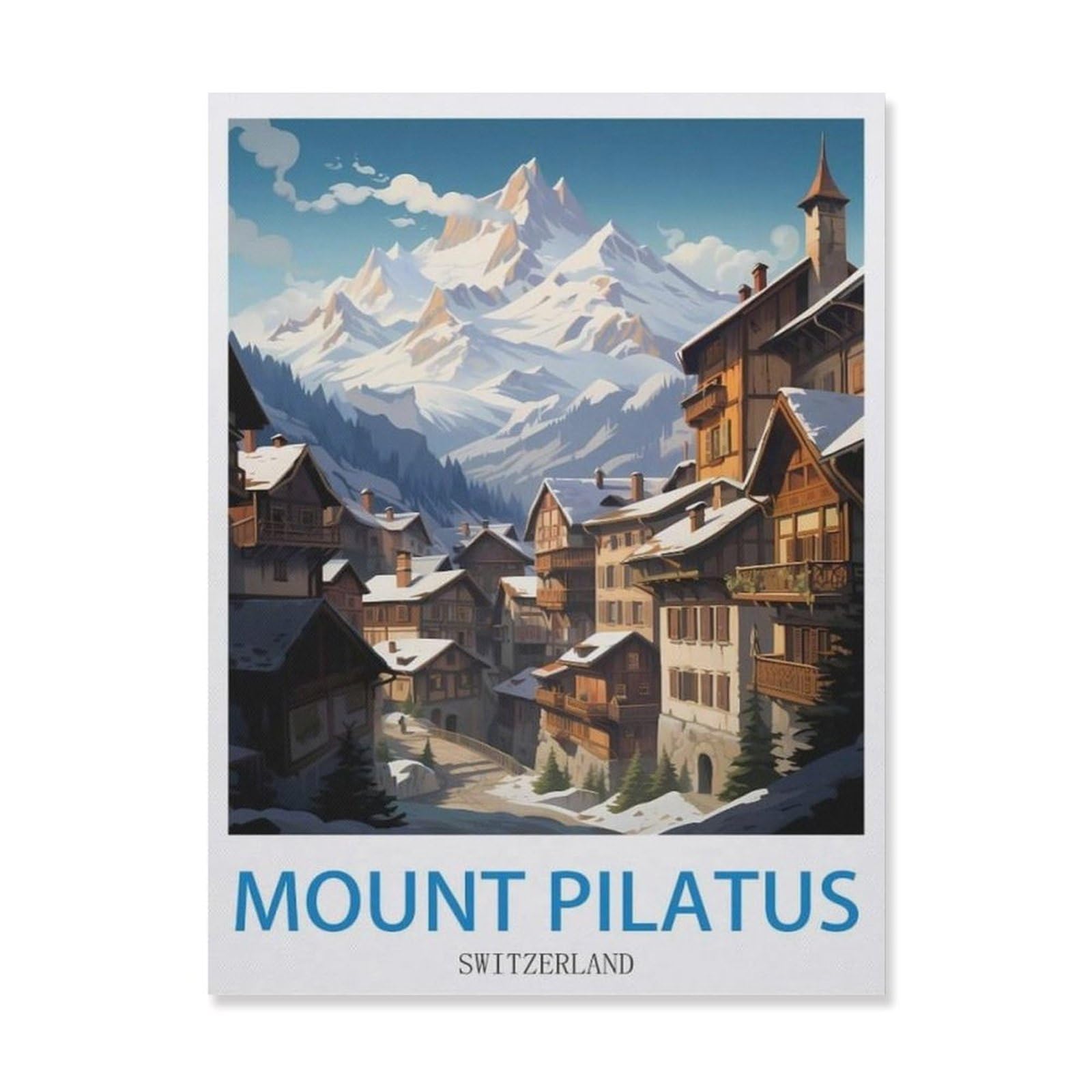 Mount Pilatus Switzerland，Tin Sign Vintage Retro Man Cave Bar Pub Shed Novelty Gift Aluminium Metal Tin Wall Décor Sign(15x30cm）6x12 inch-EG20