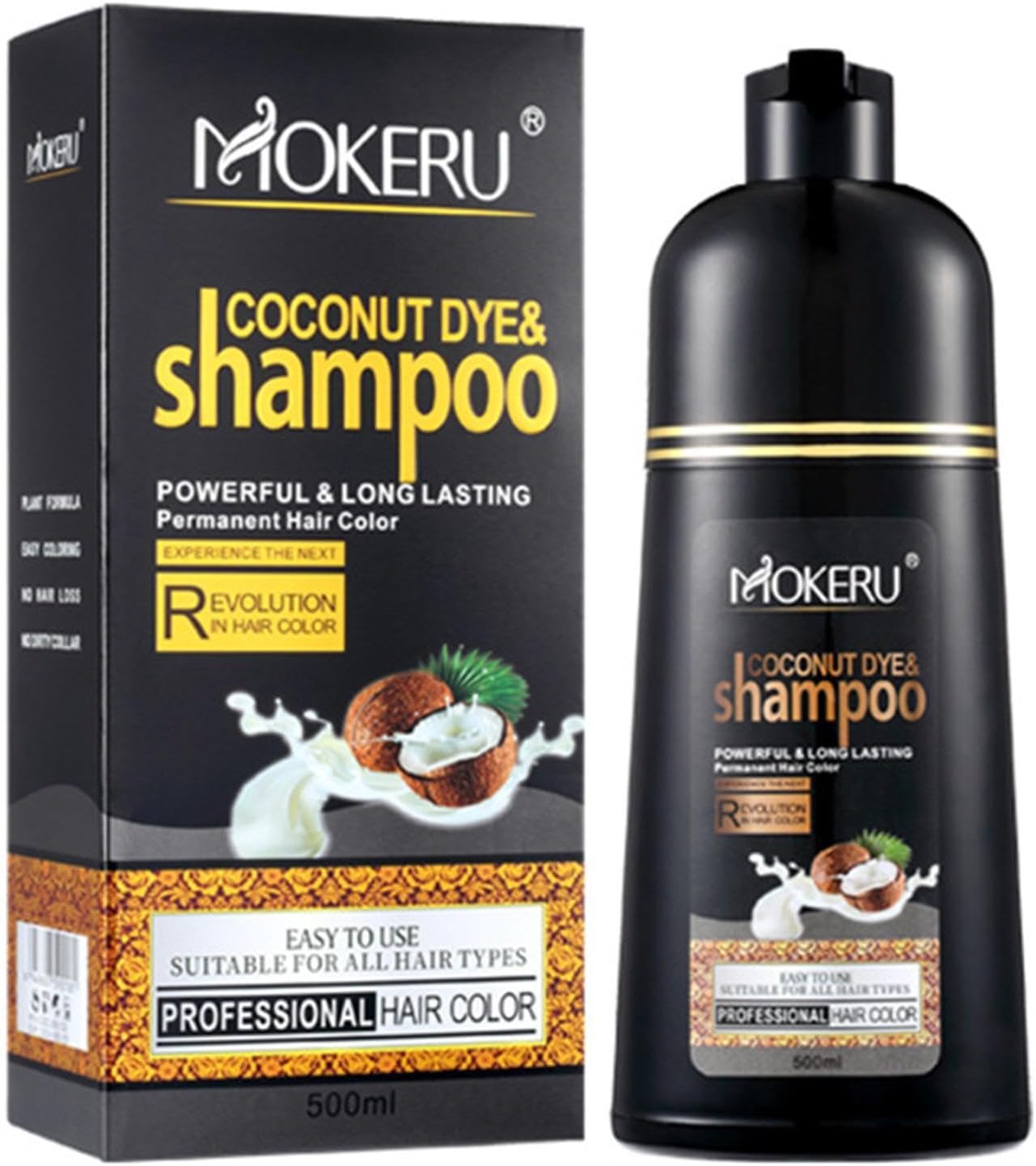 Hair Color Shampoo for Gray Hair | Natural Hair Dye Shampoo for Women and Men | Hair Dye Shampoo | Colors Hair in Minutes | Lasts 60 Days/500ml/Ammonia-