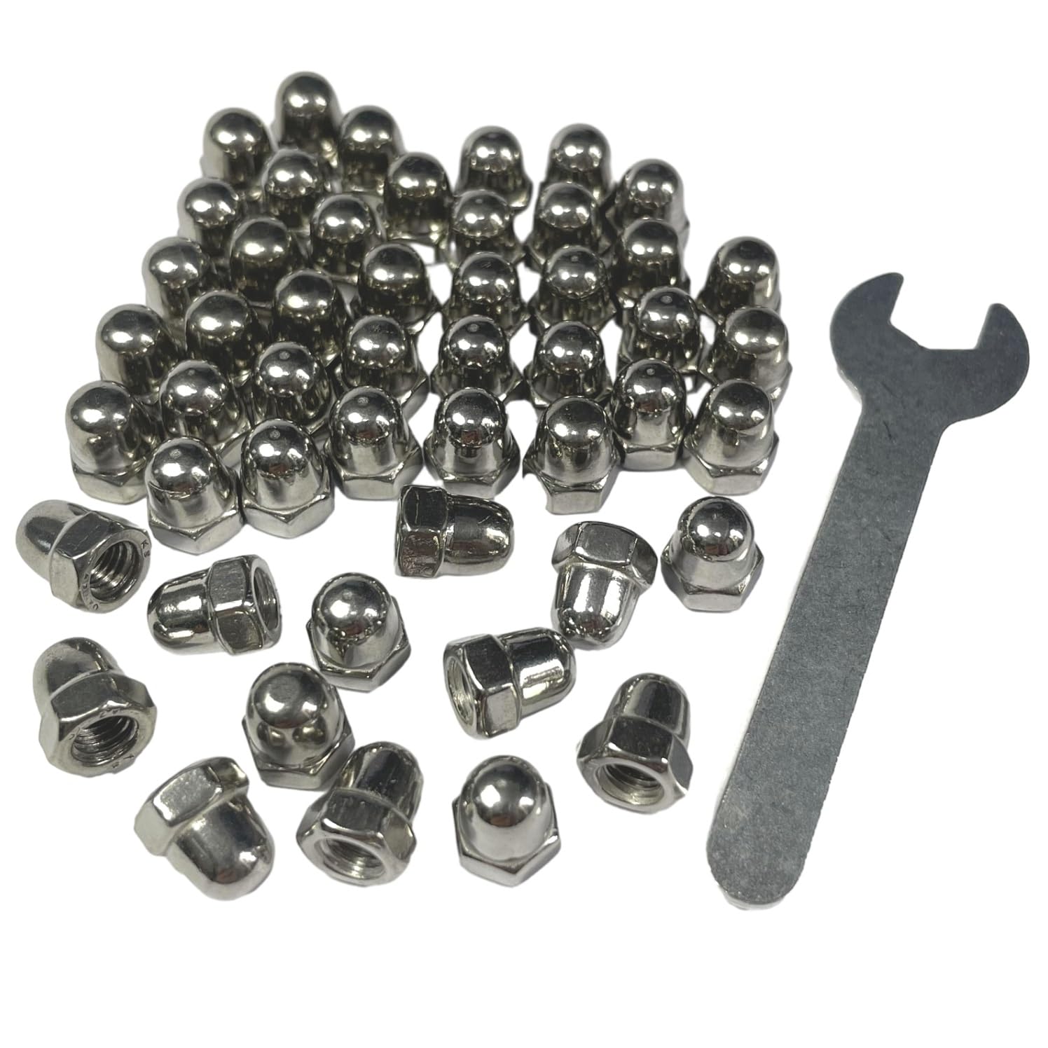 Stainless Steel Acorn Nuts - 50 Pack with Wrench -15