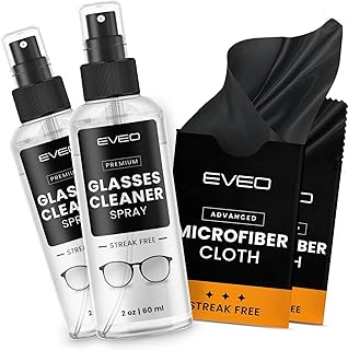 EVEO Glasses Cleaner Spray - Eyeglass Cleaner (No Streaks)| x2 Eye Glass...