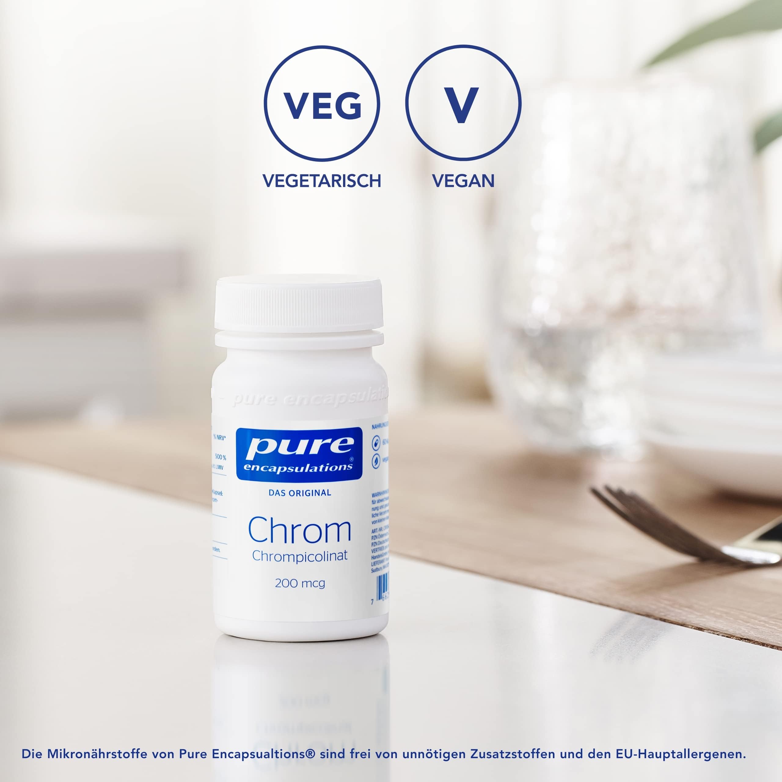 Pure Encapsulations - Chrom (Chrompicolinat) - Für Blutzuckerspiegel, Stoffwechsel - 60 Kapseln