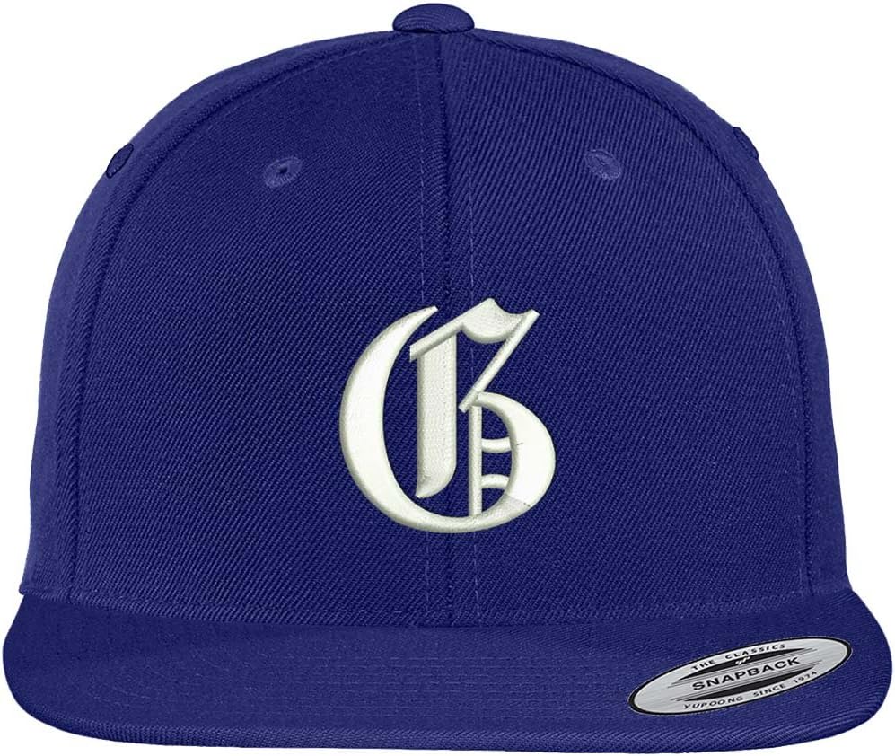 Trendy Apparel Shop Old English G Embroidered Flat Bill Snapback Cap