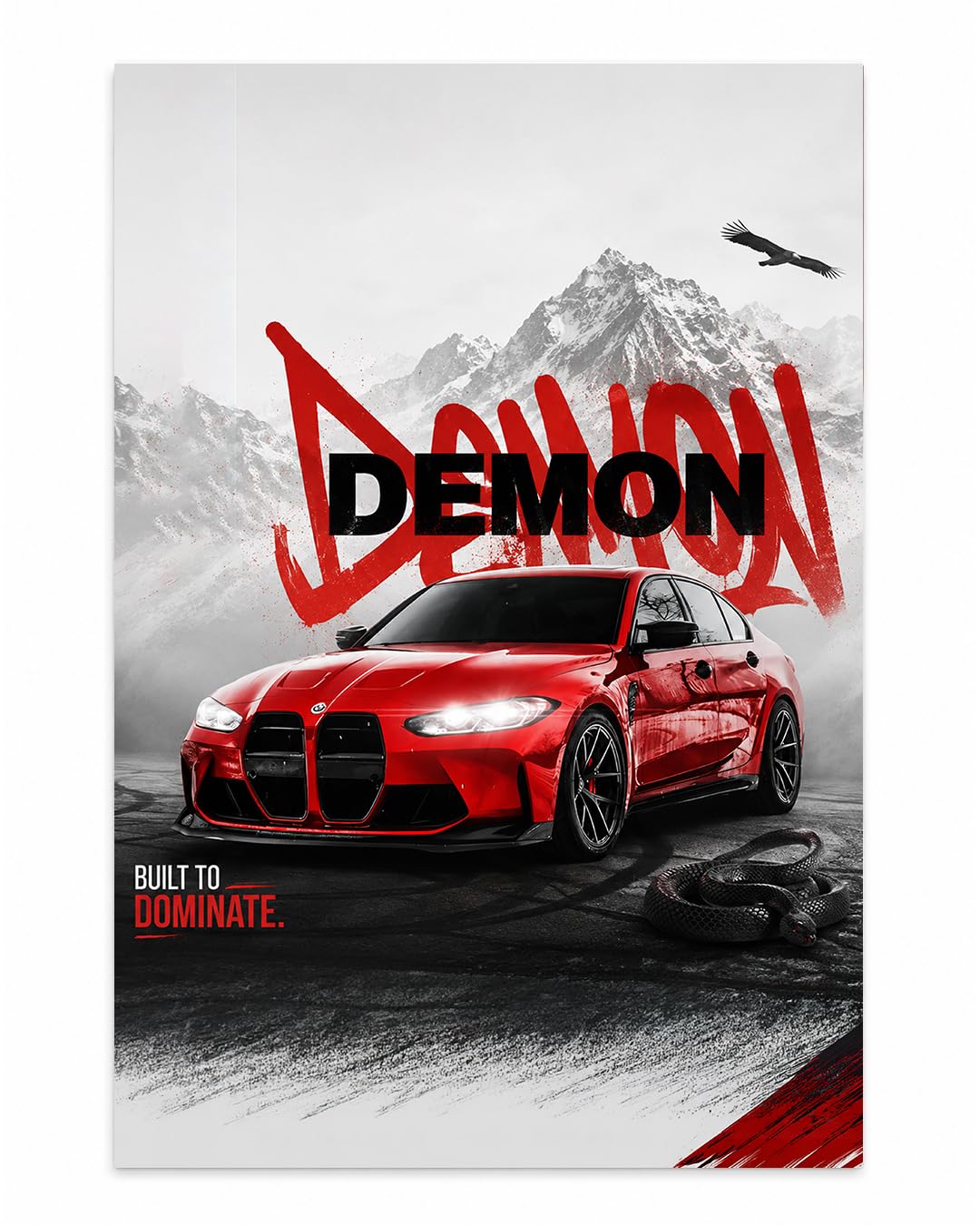 Sports Car Self Adhesive Wall Sticker for Home Decor, Pack of 1, Waterproof Removable Wallpaper for Bedroom Living Room Kitchen and Wall Decoration, Design 18-image-32