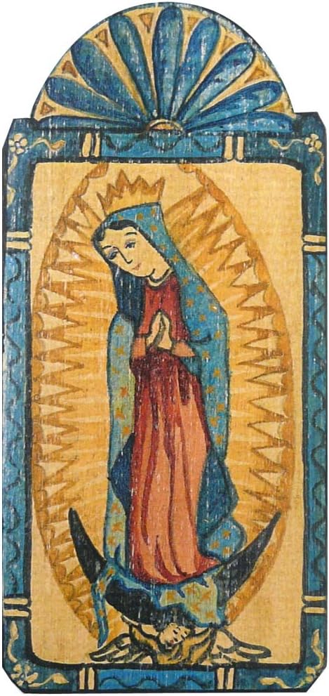 Modern Artisans Our Lady of Guadalupe Handmade Patron Saint Retablo Plaque, 3.5 x 7.25 Inches