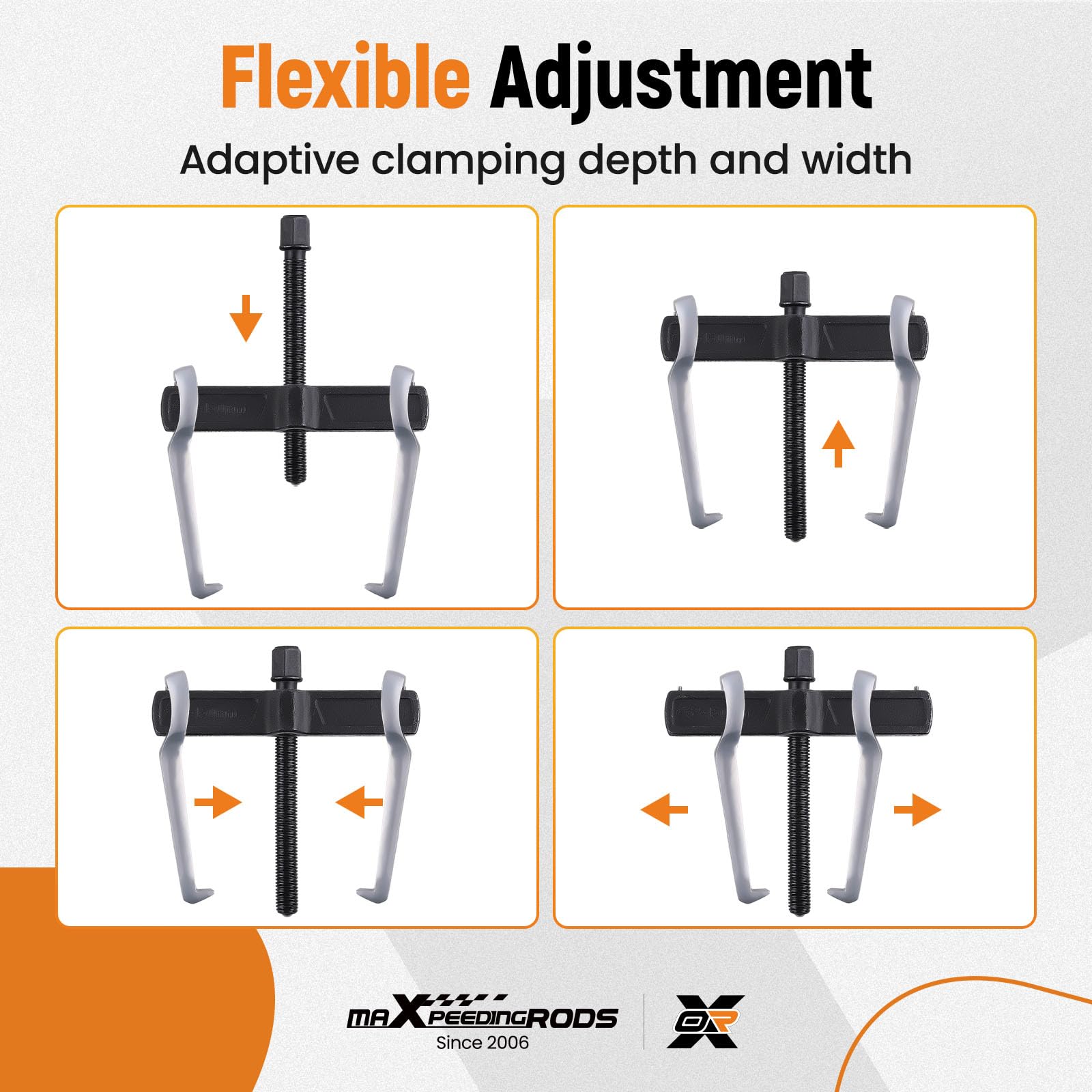 maXpeedingrods Extractor de engranajes de 2 mandíbulas de 10 pulgadas, engranajes de extracción de rodamientos ajustables, externo interno para extracción reversible de poleas, volantes, rodamientos y