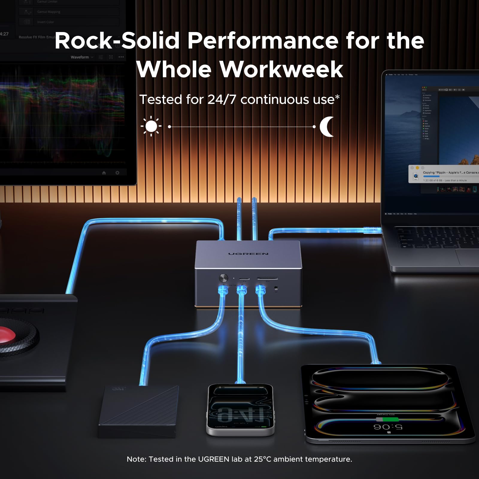 UGREEN Maxidok Thunderbolt 5 – Revodok 17 w 1 Stacja dokująca, 120Gbps, M.2 NVMe SSD do 8 TB, 8K lub Dual 6K@60Hz, 140 W ładowanie, 2,5 GbE, system chłodzenia, dla laptopów TBT5/4