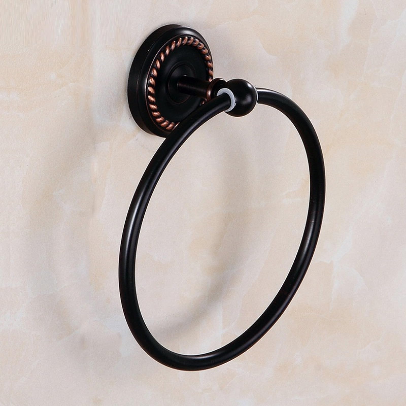 Black Antique Brass Twisted Bathroom And Bathroom Hangers, Towel Rings