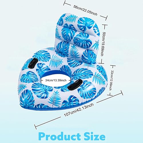 Miniatura 2 de Flotadores inflables para piscina para adultos y adolescentes, sillas de natación con hojas, tubo interior grande, flotadores para piscina,