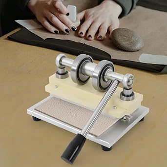 Manual Die Cutting Machine, Leather Cutting Machine with Carbon Steel Hand, Crank Embossing Machine Dual Guide Shafts Heavy Duty Hand Press for Home Craft Leather Working Paper Craft