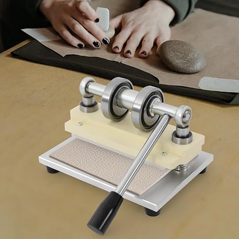 Manual Die Cutting Machine, Leather Cutting Machine with Carbon Steel Hand, Crank Embossing Machine Dual Guide Shafts Heavy Duty Hand Press for Home Craft Leather Working Paper Craft