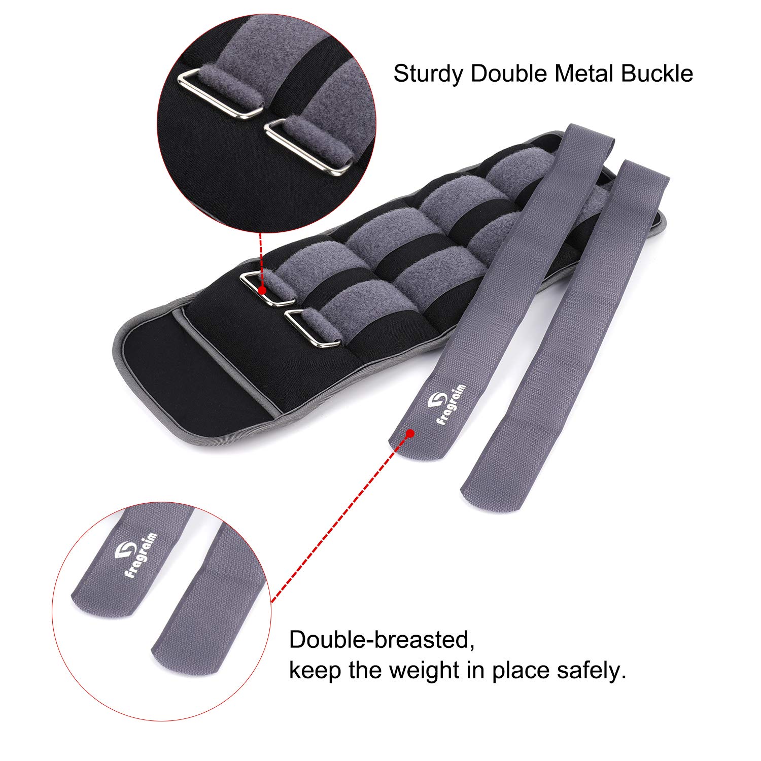 Ankle Weights, Wrist Arm Leg Weights 7.5 LBS X 2 For Women, Kids And Men, Comfortable And Soft, Perfect For Dancing, Running, Walking, Fitness, Workout (Grey)