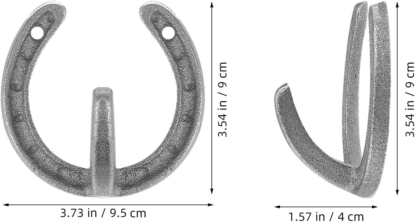 Zerodeko Coat Hooks Cast Iron Rustic Farmhouse with Smooth Rounded Edges 6pcs Horseshoe Hooks Heavy Duty Wall Mounted for Hallway Entryway Keys Gardening Tools