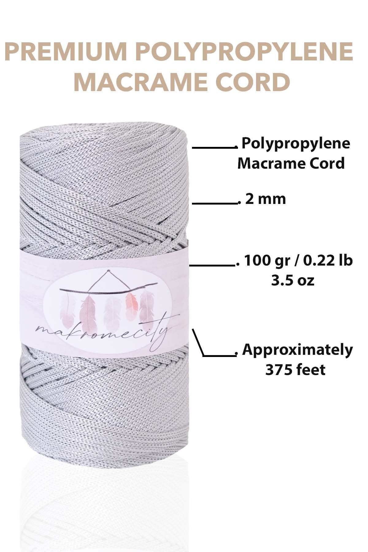 Macrame Yarn 2mm x 115m Premium Polyester Macrame Cord Polypropylene Yarn for Crafts Home Decorations Placemat Shoulder Bag Handbag Runner Pacifier Chain 20 Colors - Image 3
