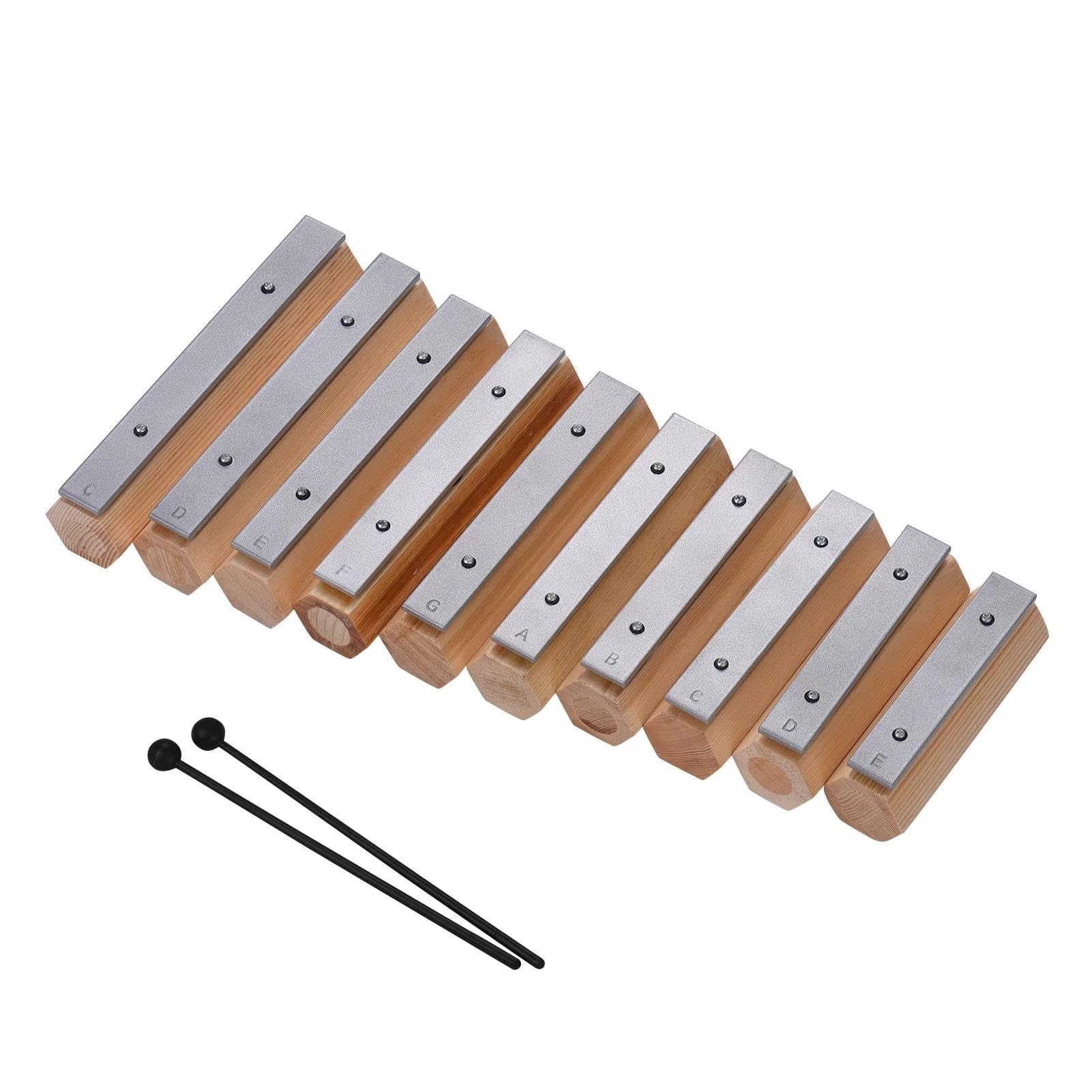 Instrumento de percusión con diseño de desconexión único Glockenspiel de 10 notas para entrenamiento de ritmo Kit De Glockenspiel Profesional