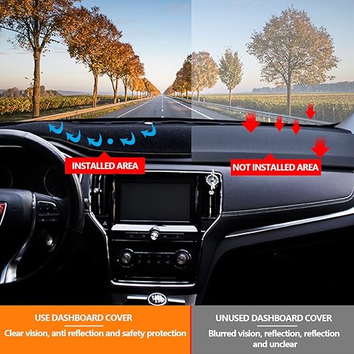 Miniatura 3 de Cubierta de salpicadero de franela compatible con Toyota Sienna 2004, 2005, 2006, 2007, 2008, 2009, 2010, antirreflejos, sin olor peculiar