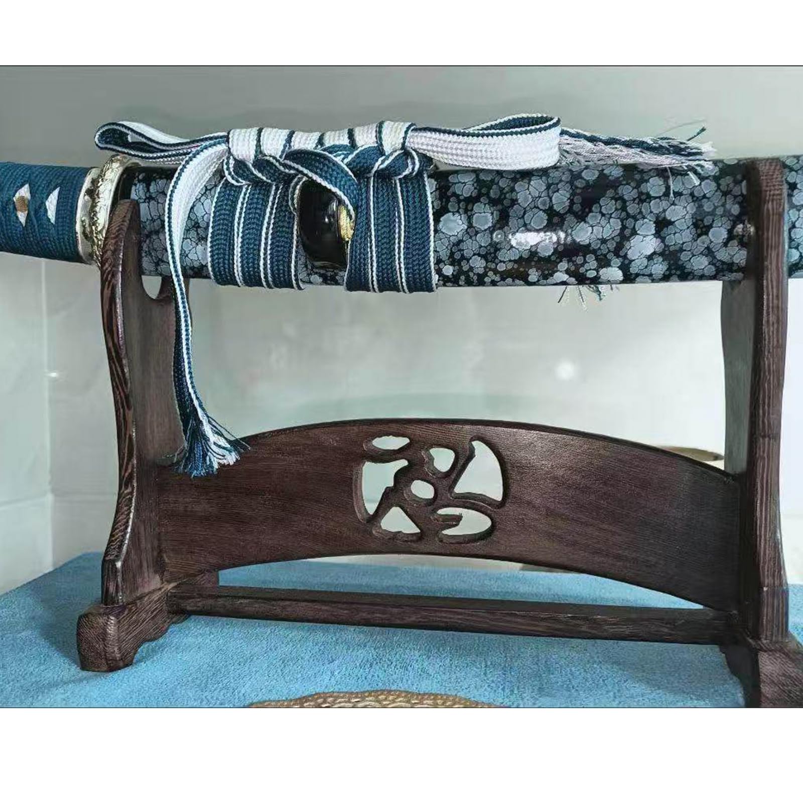 Soporte de Espada de wengué Natural,Estante de Madera para decoración del hogar,Soporte de exhibición de Espada para Espada samurái,bokken,Sable de luz,Flauta,Katana