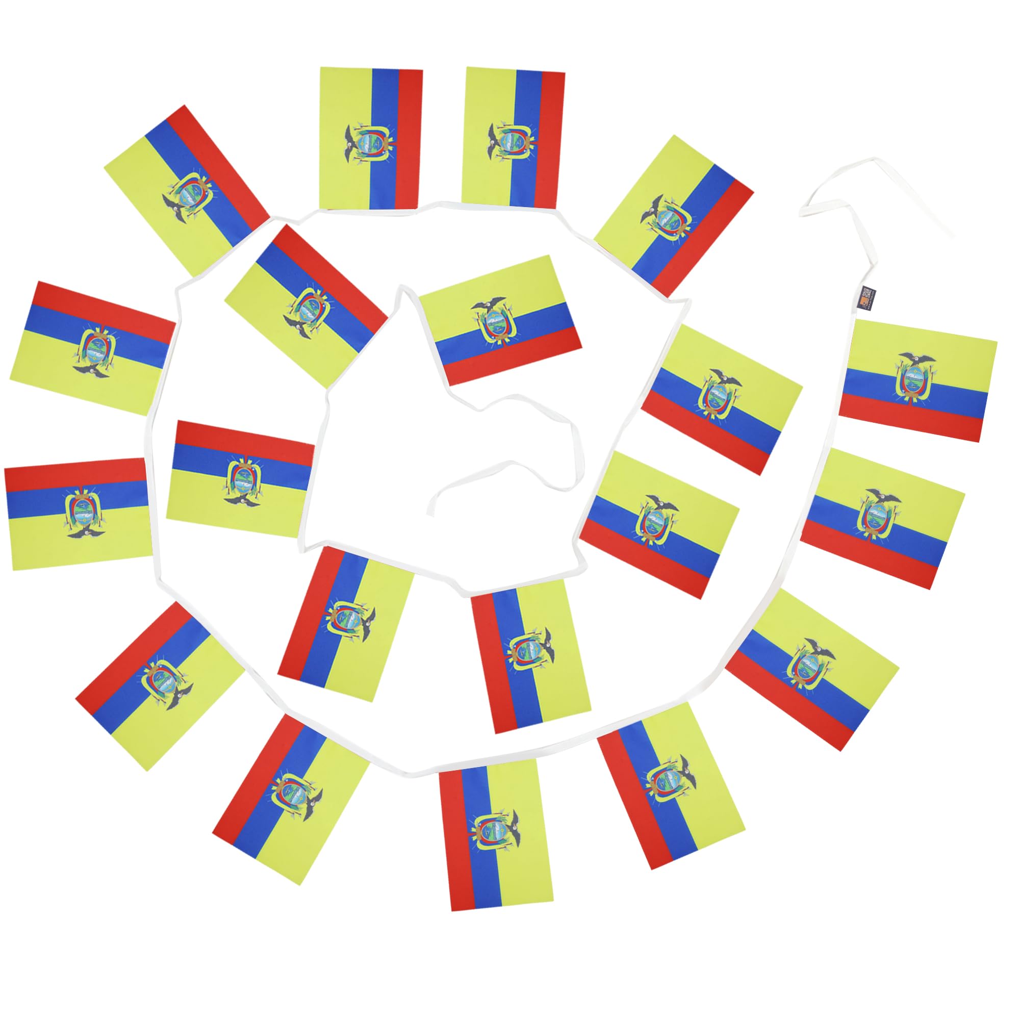 AZ FLAG Guirnalda 6 Metros, 20 Banderas de Ecuador 21x15 cm, Bandera Ecuatoriana 15 x 21 cm - Banderines — view 6