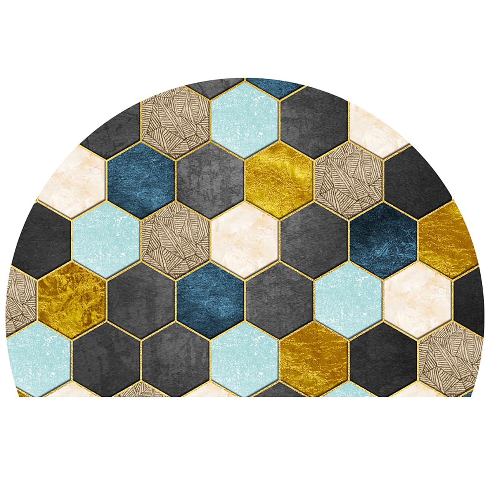 Paillasson Absorbant Demi-Cercle G 53x80cm | Tapis d'Entrée Moderne