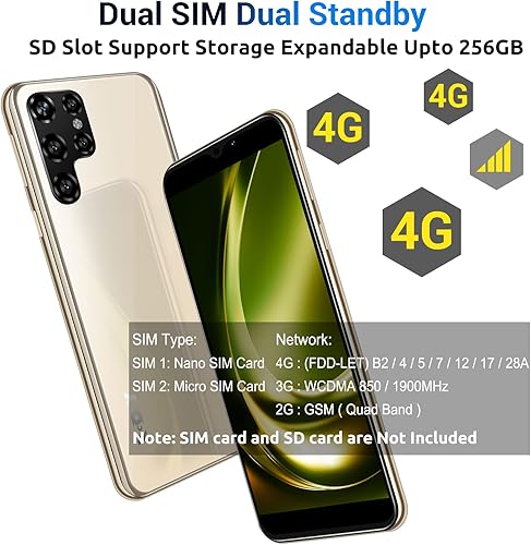 Miniatura 6 de Xgody Teléfonos desbloqueados X60 4G, pantalla QHD Waterdrop de 6 pulgadas, teléfonos celulares desbloqueados Dual SIM, teléfonos inteligentes de 2