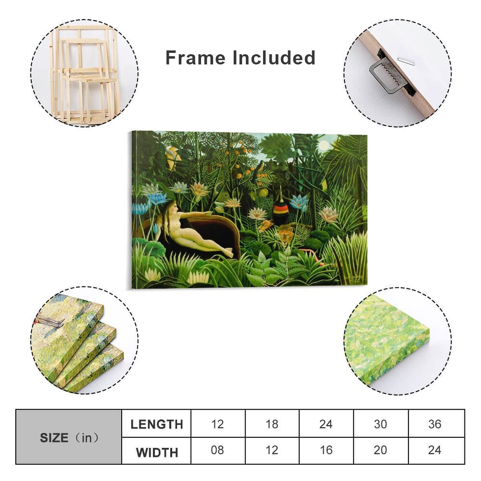 アンリ・ルソー、ベルヴェの眺め、海外版超希少レゾネより、新品高級額装付 アンリ・ルソー、ベルヴェの眺め、海外版超希少レゾネより、新品