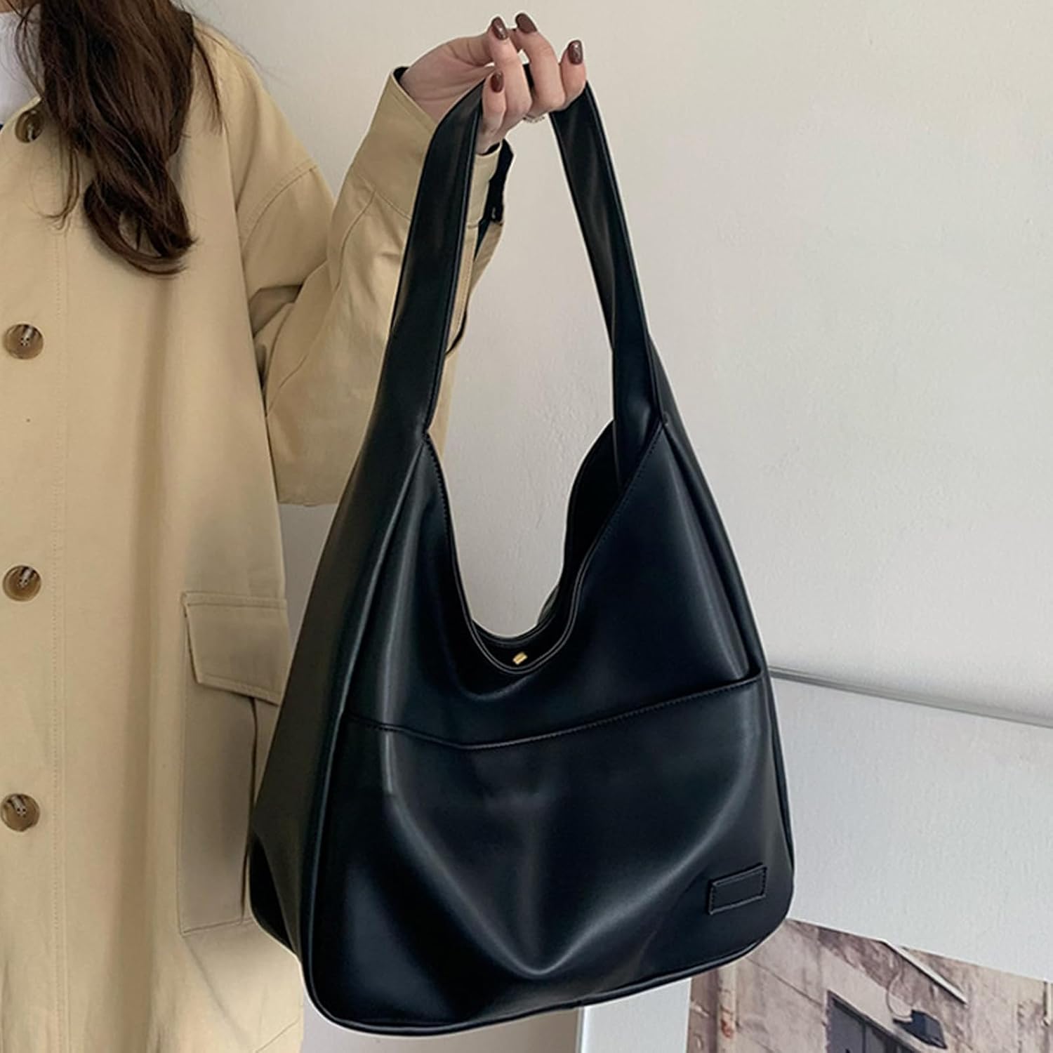 Faux Leather Tote Bag, Shoulder Bag for Women Satchel Handbag Crossbody Soft Women's Hobo Handbags - Image 2