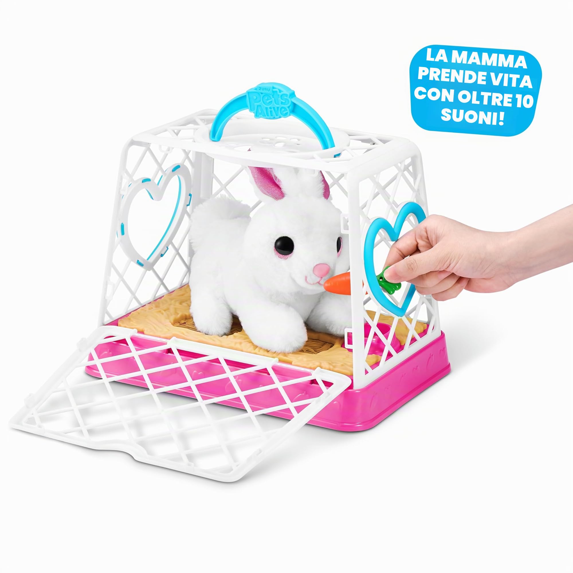 Pets Alive Mamma Coniglietta Pasquale Sorpresa di ZURU, Coniglio Robotico Elettronico con Cuccioli, Giocattolo Interattivo Pasqua Bambini